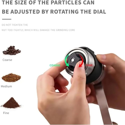 Moulin à café professionnel avec moulin à café en poudre portatif domestique avec balance idéal pour le camping voyage extérieur extérieur noir