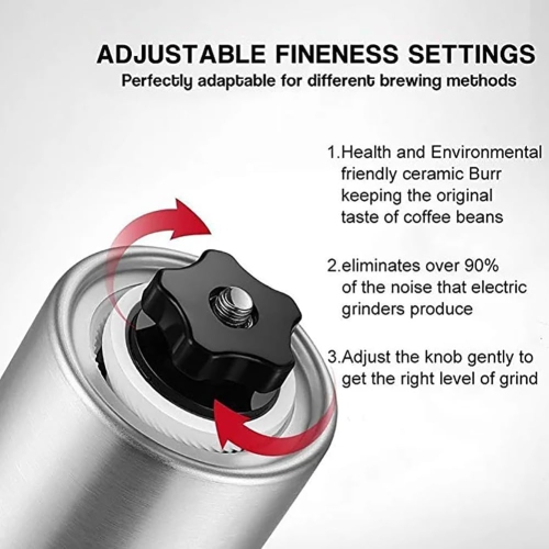 Moulin à café professionnel avec moulin à café en poudre portatif domestique avec balance idéal pour le camping voyage extérieur extérieur noir