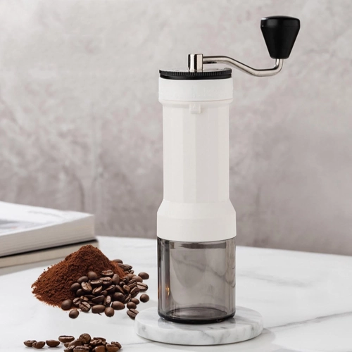 Moulin à café portatif moulant à la main Moulin à café portatif haute efficacité à mouture manuelle [blanc - 40 réglages externes]