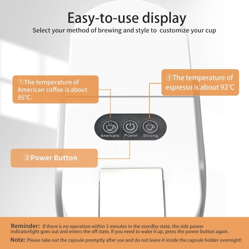 Capsule coffee machine household mini small fully automatic espresso coffee machine multifunctional - white