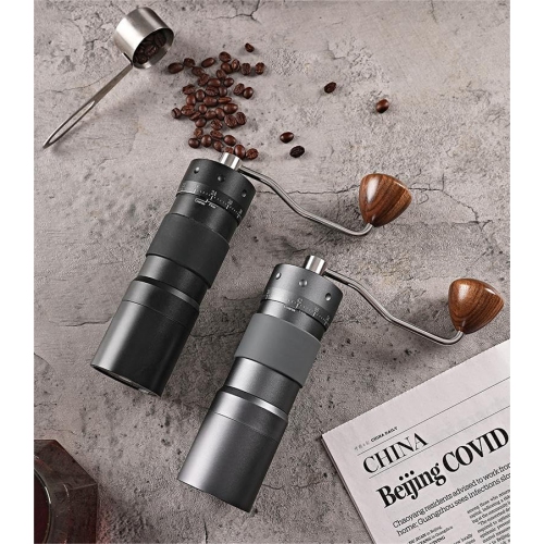 Moulin à café à manivelle, moulin à café à dents fantômes, aspiration magnétique, petit noyau en acier domestique pour l'extérieur, réglage externe,