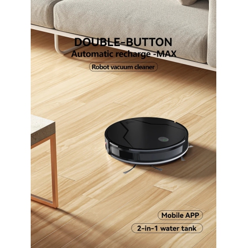 3000Pa+ smart vacuuming and mopping robot - gyroscope navigation, self-charging, 2-in-1 water tank, compatible with Alexa/Google Home Black