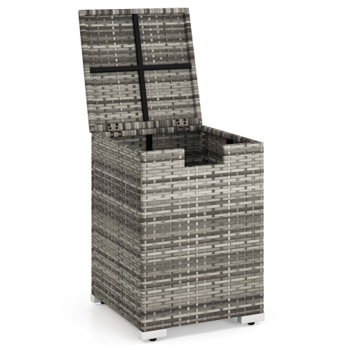 Costway 16" Rattan Propane Tank Cover Hideaway Side Table 20 lbs Propane Gas Holder Gray/Brown