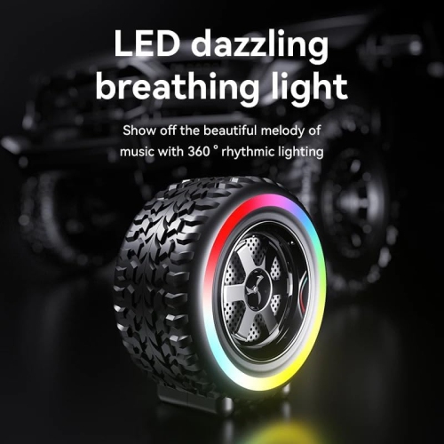 Universal LED Portable Mini Wireless BT Tire Speaker, Wireless Bluetooth Portable Lightweight Ultra Compact Travel Speaker