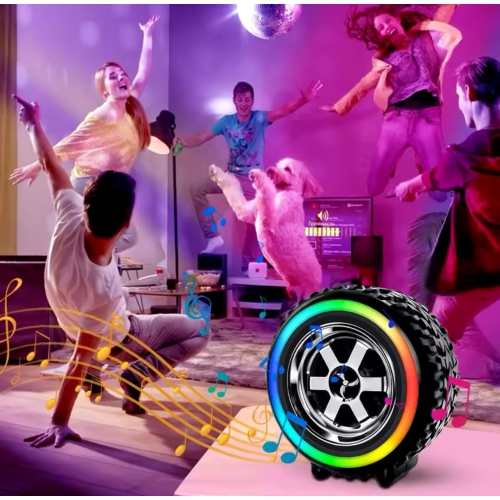 Universal LED Portable Mini Wireless BT Tire Speaker, Wireless Bluetooth Portable Lightweight Ultra Compact Travel Speaker