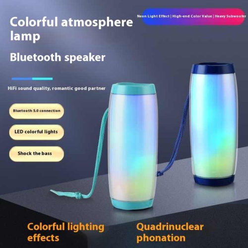 Portable Bluetooth Speaker with RGB LED Lighting and Subwoofer Mini Audio Waterproof Creative Gift