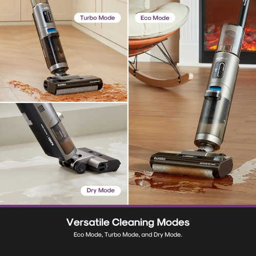 Eureka Cordless Wet Dry Vacuum Cleaner Self Cleaning Vacuum and Mop Combo, Good for Hard Floors Pet Hair Sticky Messes, RapidWash NEW430BLC, Blue