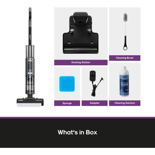 Eureka Cordless Wet Dry Vacuum Cleaner Self Cleaning Vacuum and Mop Combo, Good for Hard Floors Pet Hair Sticky Messes, RapidWash NEW430BLC, Blue