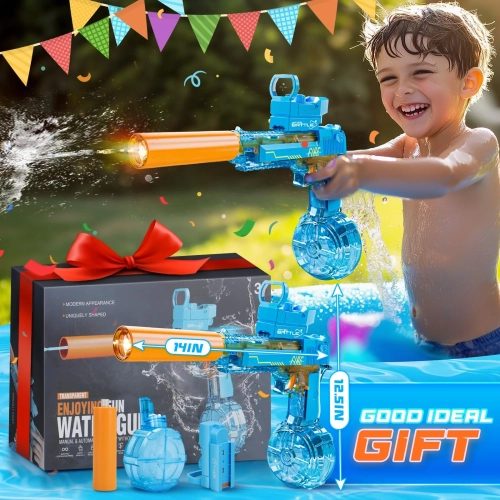 Pistolet à eau électrique Maxxus pour enfants avec portée de pulvérisation élevée de 32 pi idéal pour les fêtes dans la piscine, la plage, la cour et