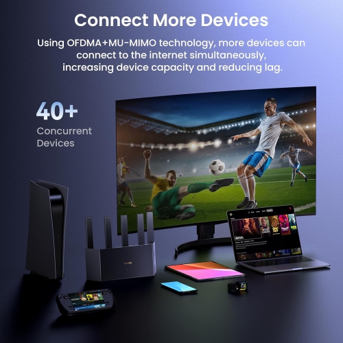 Tenda AX3000 Wi-Fi 6 Router - Dual Band Gigabit Wireless Router, High Speed Gaming, Long Range Coverage, Vertical Design, WPA3, VPN Support