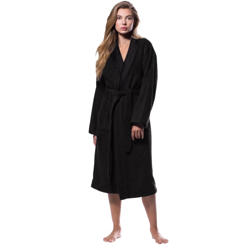 Canadian Linen Women Shawl Collar Terry Cotton Bathrobe, Soft Absorbent Loungewear Sleepwear Nightgown, Shower bath Spa Pool