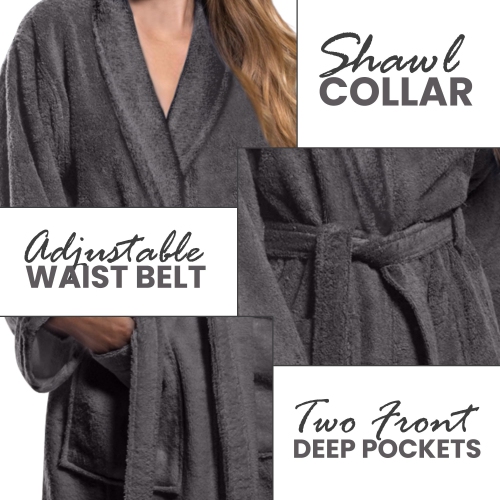 Terry Cloth Bathrobes for Women 100% Cotton Robes Soft Women Bathrobe Towel Spa Robe adult Hotel Robe Warm Bathrobe