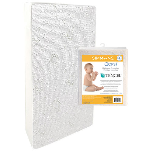Simmons Slumber Anti-Bacteria Breathable Crib Mattress with Mattress Protector