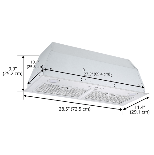 28" Inserta Plus II 440 CFM Ducted Insert Range Hood in Stainless Steel