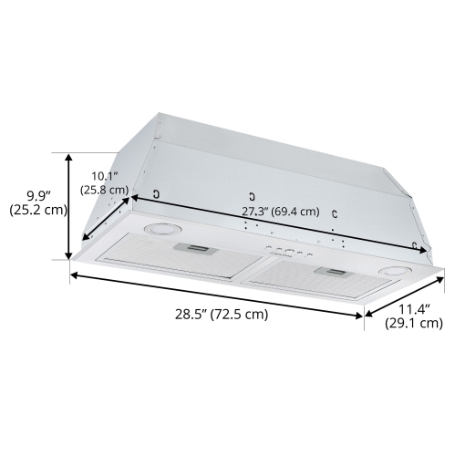 28" Inserta Chef II 600 CFM Ducted Insert Range Hood in Stainless Steel