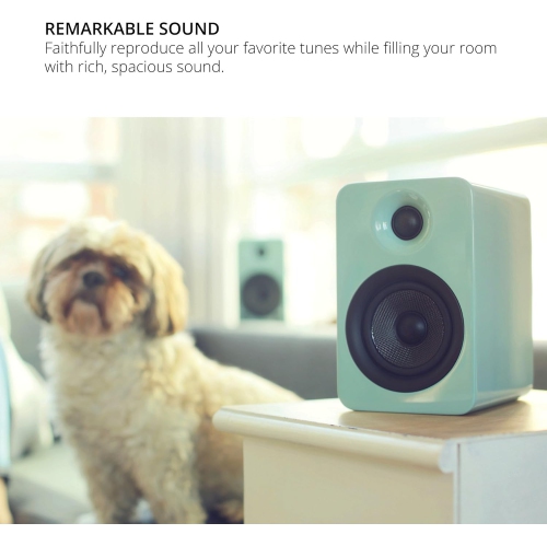 Open Box - Kanto YU4 140W Powered Speakers with 4” Woofer, Bluetooth & Phono Preamp, Auto Standby & Startup, Remote Included