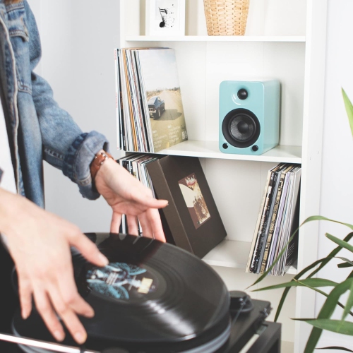 Open Box - Kanto YU4 140W Powered Speakers with 4” Woofer, Bluetooth & Phono Preamp, Auto Standby & Startup, Remote Included