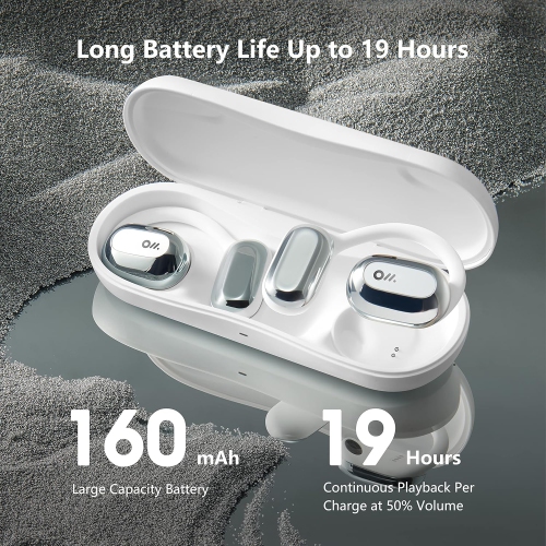 Oladance OWS2 Open Ear Bluetooth 5.3 Wireless Headphones with Multipoint Connection, Android & iPhone Compatible, and a Carry Case - Space Silver