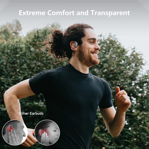 Oladance OWS2 Open Ear Bluetooth 5.3 Wireless Headphones with Multipoint Connection, Android & iPhone Compatible, and a Carry Case - Space Silver