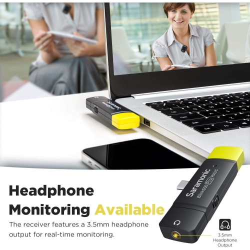 Saramonic Blink500 Pro Dual-Channel Wireless Lavalier Microphone with USB-C Receiver