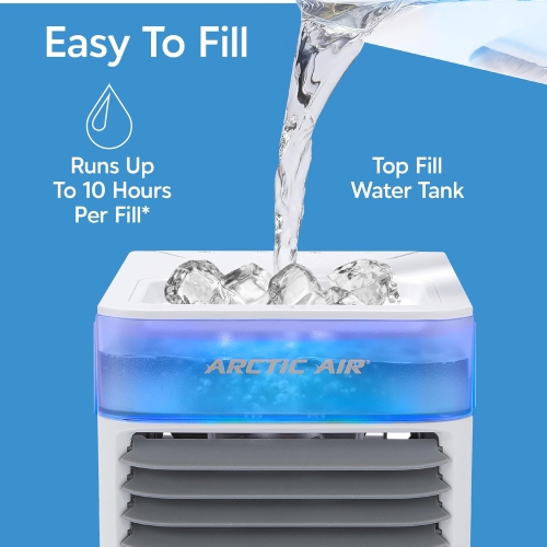 Arctic Air Pure Chill 2.0 Evaporative Air Cooler by Ontel - Powerful, Quiet, Lightweight and Portable Space Cooler with Hydro-Chill Technology For