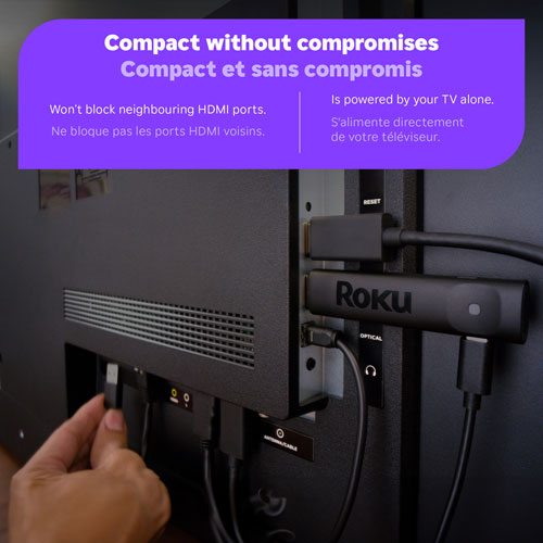 Lecteur multimédia de diffusion en continu Streaming Stick Plus 4K de Roku avec télécommande