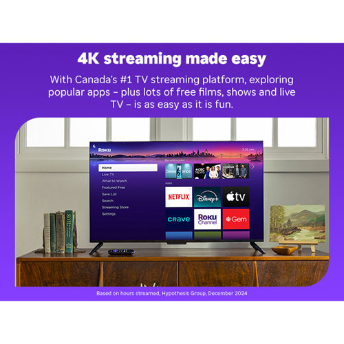 Lecteur multimédia de diffusion en continu Streaming Stick Plus 4K de Roku avec télécommande