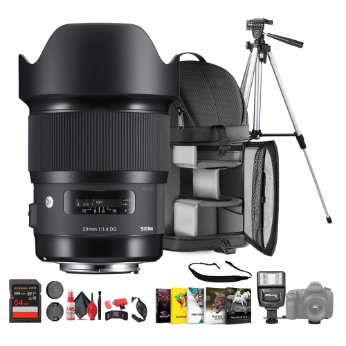 SIGMA  20MM F/1.4 Dg Hsm Art Lens for Sony E Mount Bundle