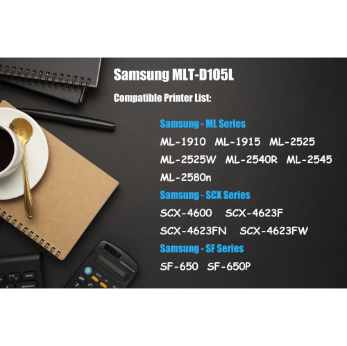 Cartouche d'encre en poudre MLT-D105L SCX-4600 de 105 L mltd105 MLT-D105L compatible avec les imprimantes ML-1910 1915 ML-2525 2525 W 2540R