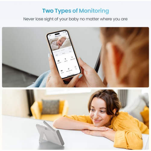 ieGeek 1080P Video Baby Monitor, 4.3" Wireless Display & 360°Auto Tracking Smart Camera, Sound & Motion Detection, Temp & Humidity Sensor,FHD Night
