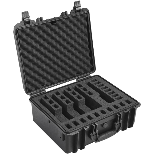 VEVOR 18.9×16.3×8.5 in Hard Pistol Cases with Pre-cut Lining, Waterproof & Dustproof Hard Gun Case for 5 Pistol, Lockable Pistol Case, Black