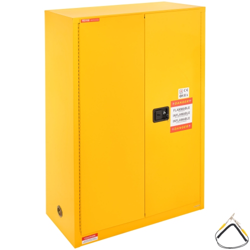 VEVOR 45 Gal Flammable Safety Cabinet, Cold-Rolled Steel Flammable Liquid Storage Cabinet, 42.9 x 18.1 x 65.2 in Explosion Proof with 2 Adjustable