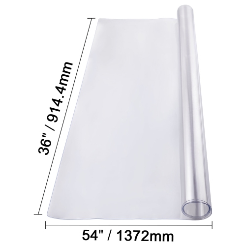 VEVOR 36 x 54 Inch Plastic Table Cover, 1.5 mm Thick Clear Table Protector, Rectangle PVC Desk Mat, Waterproof & Easy Cleaning Desk Pad Tablecloth,