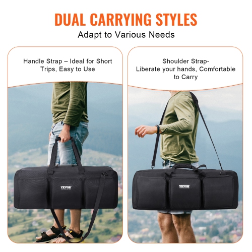 VEVOR 30” Telescope Case, Telescope Storage Bag with Fixed Buckles, Multi-Pocket & Detachable Divider, Shock-Absorbent Telescope Travel Carrying Case