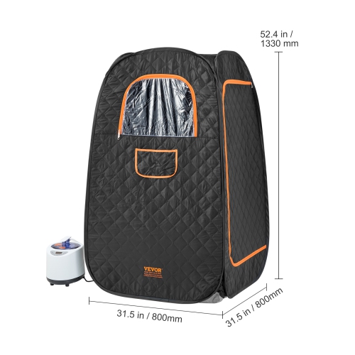 VEVOR Compact Portable Steam Sauna Tent, 1200 Watt Sauna Blanket with Chair & Storage Bag, Home Therapeutic Sauna Tent , Time & Temperature Remote