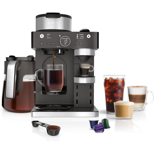 NINJA  Refurbished (Excellent) - Espresso & Coffee Maker & Barista System, 3 Espresso Brew Styles, Single-Serve Coffee & Nespresso Capsule