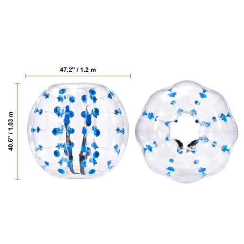 VEVOR 4FT/1.2M Inflatable Bumper Ball 1-Pack, Body Sumo Zorb Balls for Teen & Adult, 0.8mm Thick PVC Human Hamster Bubble Balls for Outdoor Team