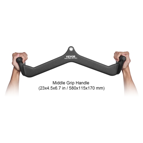 VEVOR LAT Pulldown Attachment, Cable Machine Rowing V-bar Attachment, Tricep Pull Down Bar, Back Strength Training Rubber Coated Handle Grip, Bicep