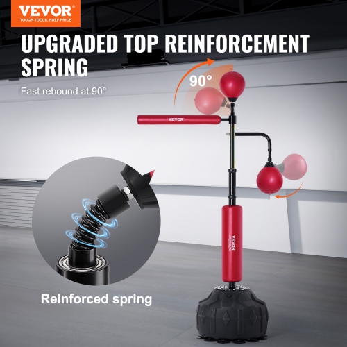 VEVOR Boxing Speed Trainer, Punching Bag with Stand, Reflex Boxing Bag for Teens & Adults, Height Adjustable Free Standing Strike Bag Set with