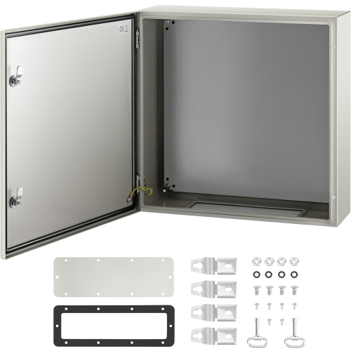 VEVOR 24x24x8'' NEMA Steel Case, NEMA 4X Metal Electric Enclosure, IP66 Water & Dust Resistant, Suitable for Both Outdoor & Indoor Use, Includes