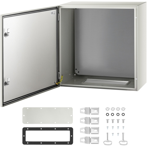 VEVOR 24x24x12'' NEMA Metal Case, NEMA 4X Metal Electric Enclosure, IP66 Water & Dust Resistant, Suitable for Both Outdoor & Indoor Use, Includes