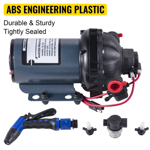 Pompe de lavage c.c. VEVOR 12&nbsp;V, 5,5 gal/min 70&nbsp;lb/po², max. Pompe à eau auto-amorçage, avec soupape EPDM, filtre à eau salée universel et
