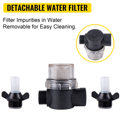 Pompe de lavage c.c. VEVOR 12&nbsp;V, 5,5 gal/min 70&nbsp;lb/po², max. Pompe à eau auto-amorçage, avec soupape EPDM, filtre à eau salée universel et