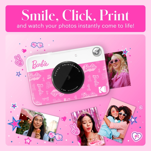 Barbie x Kodak Printomatic 2x3” Instant Print Camera, 5MP Portable Instant Camera - Signature Style