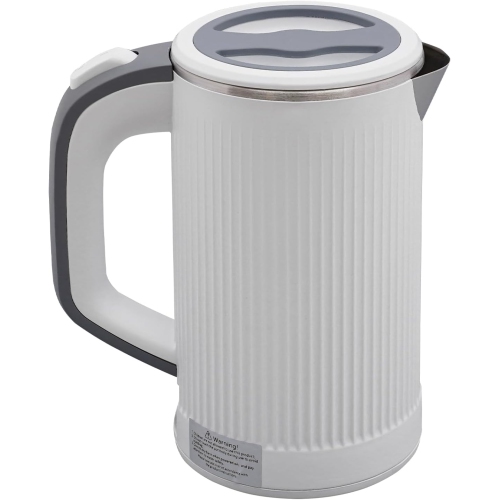 600W Travel Electric Kettle - 4-6 Min Fast Boil, Food-Grade 304 Stainless Steel, Compact & Lightweight for Hotels/Offices(White)
