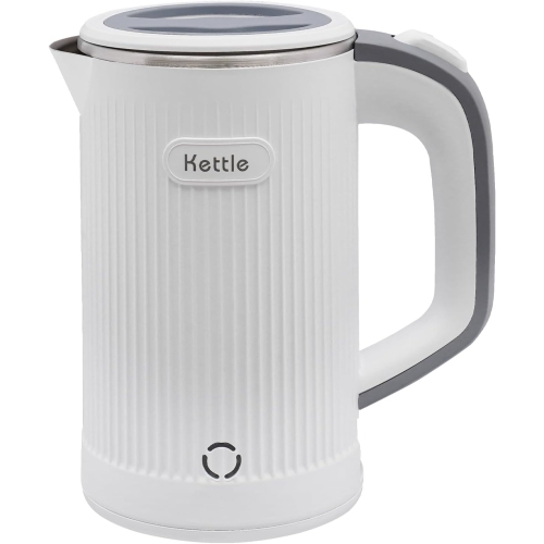 600W Travel Electric Kettle - 4-6 Min Fast Boil, Food-Grade 304 Stainless Steel, Compact & Lightweight for Hotels/Offices(White)
