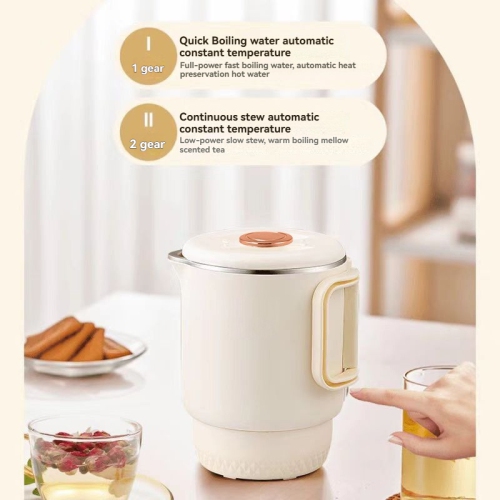 Portable Foldable Electric Kettle - 800ml, 600W Fast Heating, 2 Temp Settings, Food-Grade PP, Leakproof for Travel