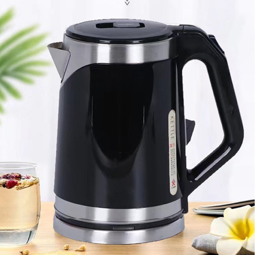 2L Fast Boiling Electric Kettle - 304 Stainless Steel, Double-layer Anti-scalding, Automatic Shutoff and 360° Swivel Base, Brushed Metal Finish