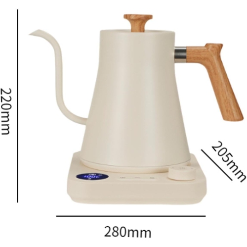 1200W gooseneck kettle electric kettle - 900ml, adjustable temperature, fast heating, memory function, suitable for hand-poured coffee/tea (white)