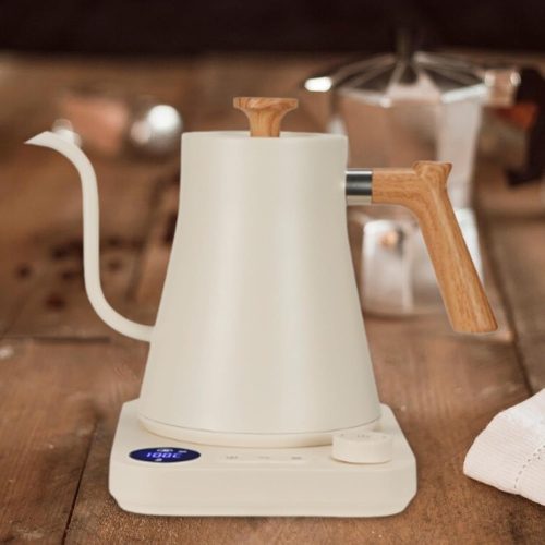 1200W gooseneck kettle electric kettle - 900ml, adjustable temperature, fast heating, memory function, suitable for hand-poured coffee/tea (white)